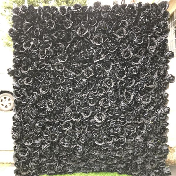 

artificial flowerwall panel wedding background decoration black fake flowers with event gy833 decorative & wreaths