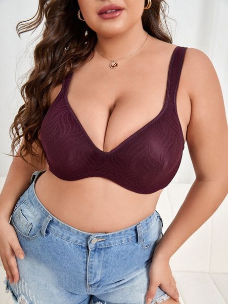 

plus plain underwire bra d0np#, Black;white
