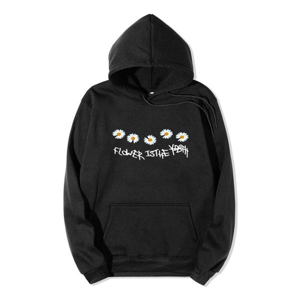 

autumn and winter men's little daisy fashion plush sweater pullover, Black