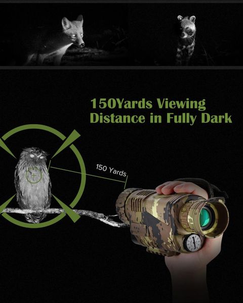 

cameras infrared digital night vision monocular binoculars 16g ir telescope 5x8 optics scope po video recording hunting camera device