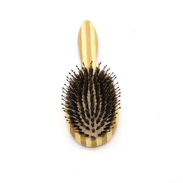 

hair brushes 1pc bamboo brush detangler boar bristles comb massage sclap hairbrush for beauty salon, Silver