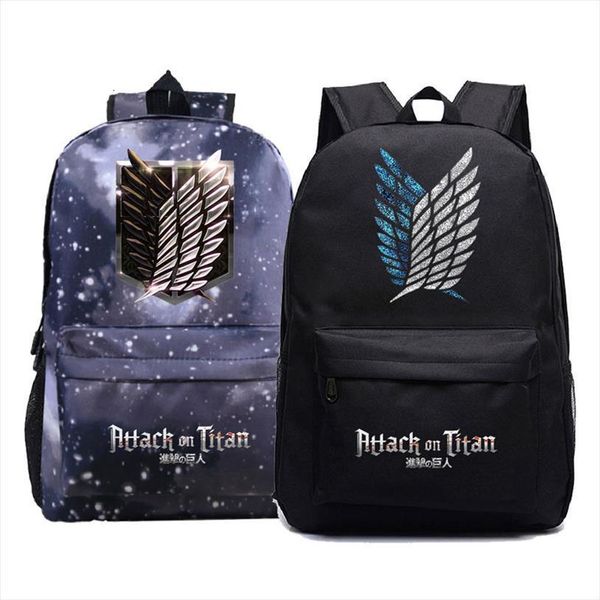 

anime attack on titan backpack children boys girls school bag men women pattern rucksack lapbags students bookbag