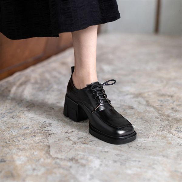 

bombs female sandals square spring/autumn toe loop-up thick shoes solid leather platform pulses size 42 famele 0zxo, Black