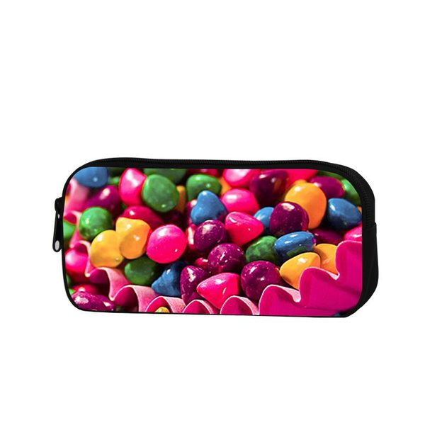 

portable women makeup cosmetic bags cute girls pencil for students candy 3d print kids cases writing school supplies &
