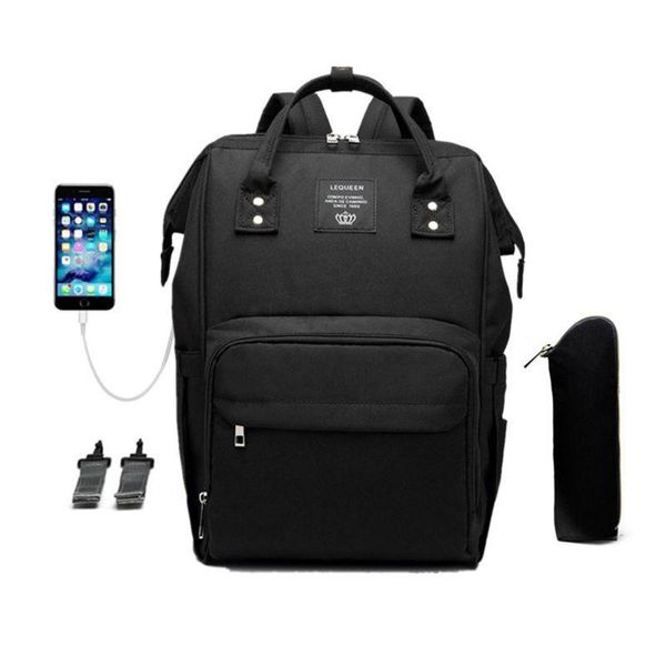 

backpack multi-function waterproof diaper bag usb charging port large capacity mummy nursing lx9f