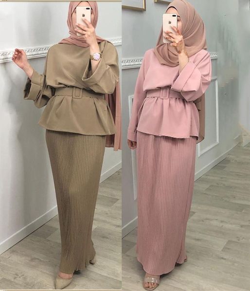 

ethnic clothing two piece sets and pants women turkey muslim abaya split dresses ramadan moroccan kaftan islamic dress, Red