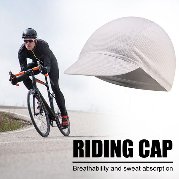 

riding cycling cap solid color mesh outdoor sun protection summer elastic hat biking portableÂ dustproof part caps & masks, Black