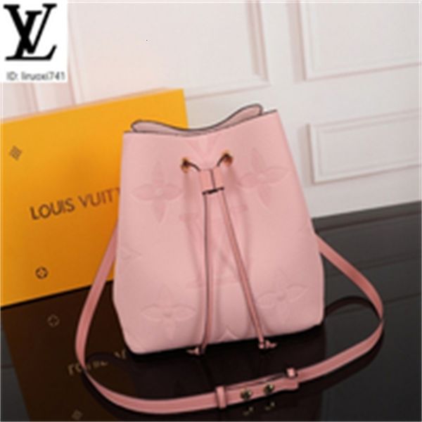 

brand designer luxury groo m2241 pink embossed calfskin bucket bag women handbags iconic bags handles shoulder bags totes cross body bag