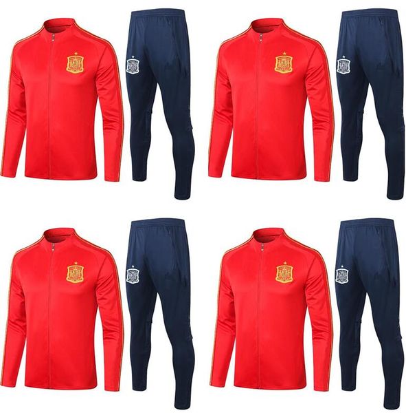 

2021 spain ramos ansu fati asensio red blue mens tracksuits jacket a.iniesta diego isco football training suit 20 21, Black