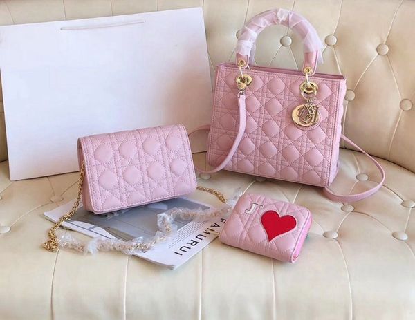 

luxury handbag fashion women crossbody bag favorite design logo chain clutch leather handbags bags wallet - l2337, Red;black