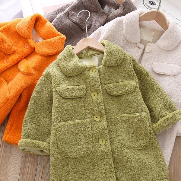 

jackets girls' coat kids jacket underwear 2021 classic plus velvet thicken warm winter autumn school cotton fleece children's clot, Blue;gray