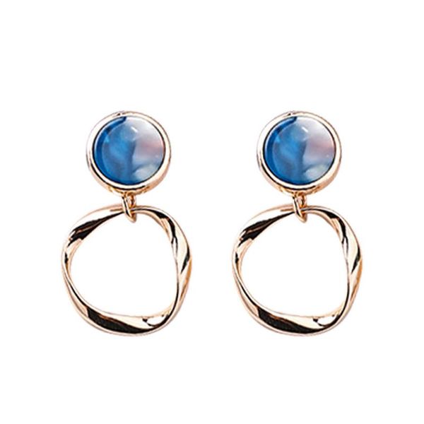 

dangle & chandelier for square 1 hollow pair jewelry korean irregular style circle blue earrings geometric accessories women acrylic, Silver