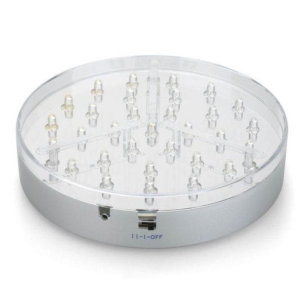 

strings party decor e-luminator 6inch sleek silver finish 31white led lights base wedding backdrop under vase light