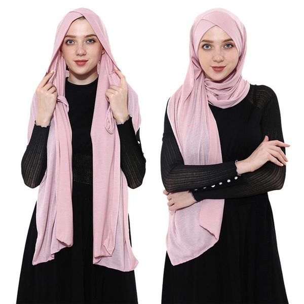 

ethnic clothing 2021 muslim women jersey instand hijab malaysia turkish fashion ready to wear hijabs islamic underscarf head scarf, Red