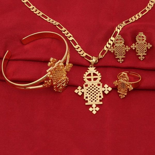 

earrings & necklace arrival ethiopian jewelry sets 24k gold color for african eritrean habesha, Silver