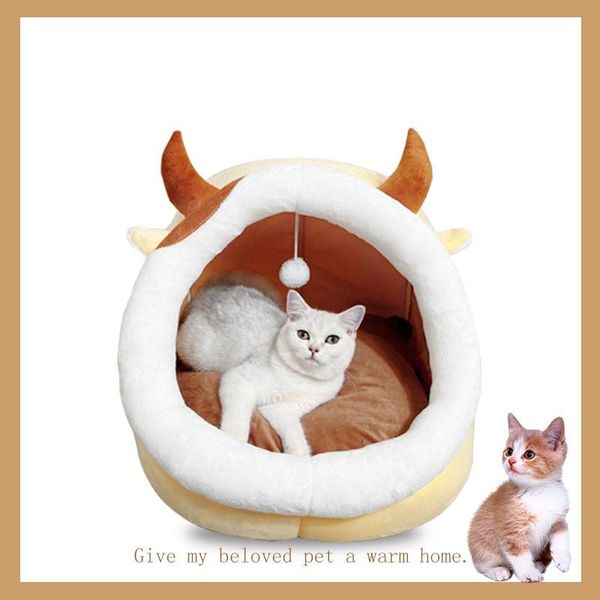 

cat beds & furniture fashion semi closed cat's nest animal modeling pet's washable dog's warm plush pet products in autumn an