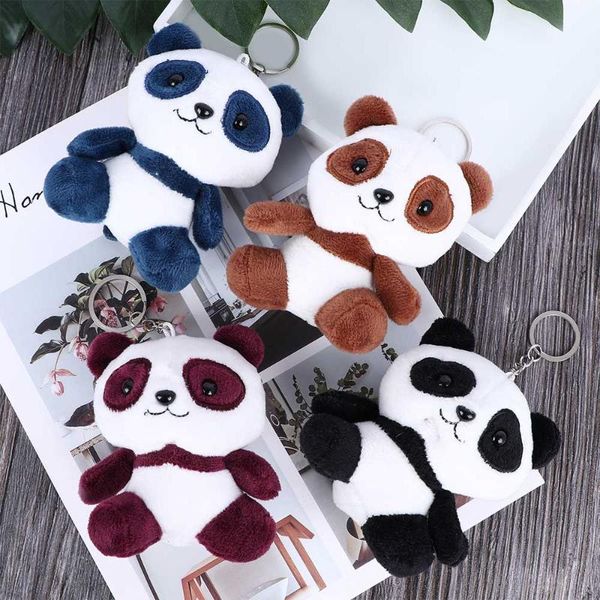 

keychains 1pcs 10cm cute panda stuffed doll key chain bag pendant little plush toy kids gift wedding celebration car, Silver