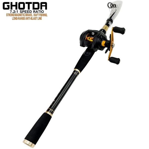 

baitcast rod reel combo portable casting fishing pole with 17+1bb baitcasting kit