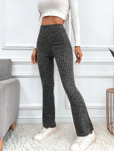 

high waist flare leg pants s2ne#, Black;white