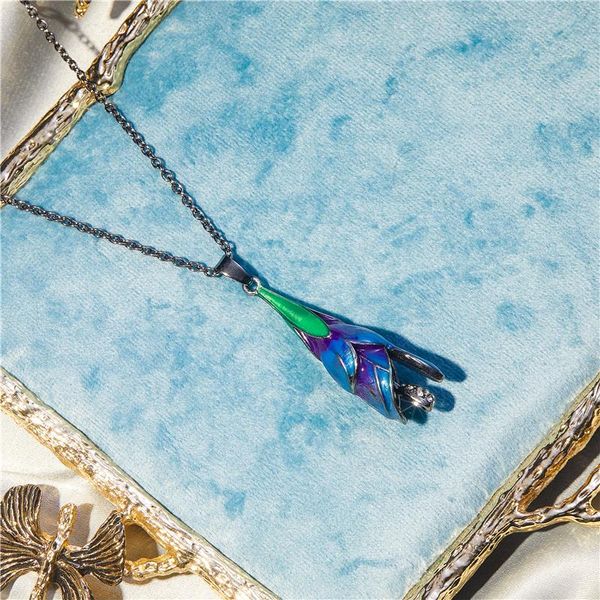 

fashion exquisite purple flower necklace pendant romantic women's wedding accessories glamour jewelry holiday gifts chains, Silver