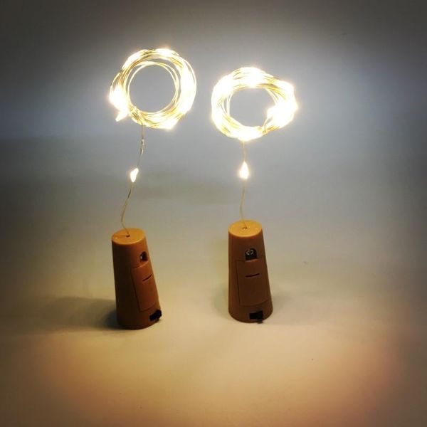 

party decoration 10pcs 2m 20 led strips ser wine bottle lamp night light home wedding string silver wire