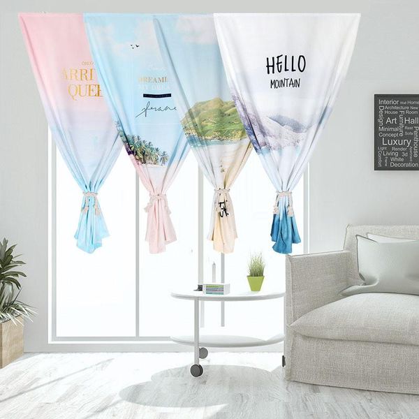 

curtain & drapes pastoral shading bedroom living room bathroom modern cloth home decoration without punching
