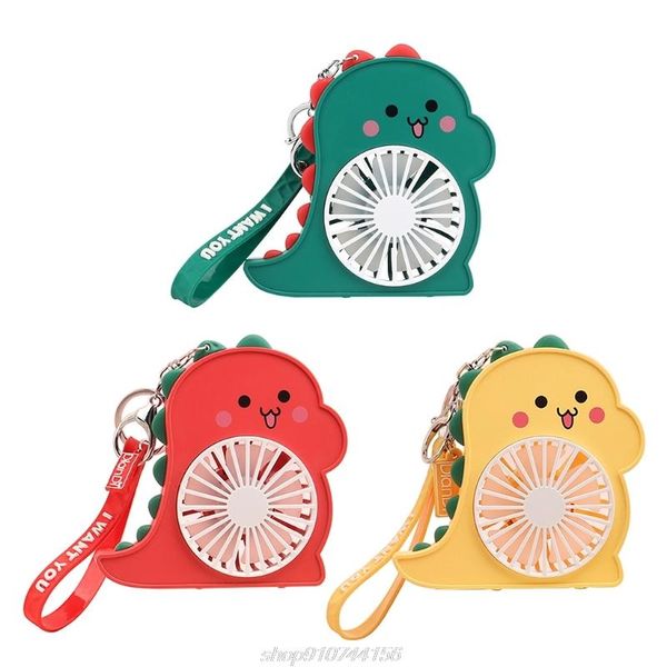 

electric fans 2-in-1 handheld usb fan mini wrist wearable portable hand-cartoon dinosaur w/ bracket 2 gear for m24 21 dropship