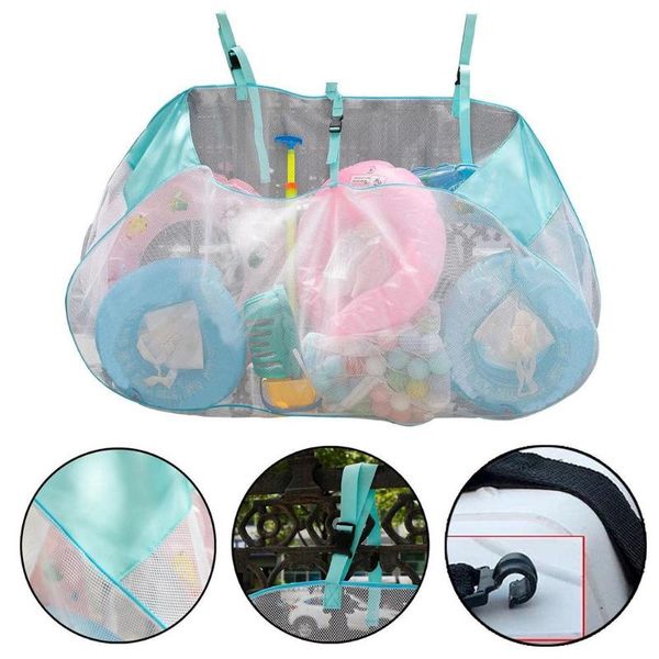 

storage bags swimming pool bag fence organizer net outdoor large capacity ring/ball/toy mesh