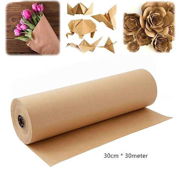 

other arts and crafts 30cm 30 meters plain kraft packing paper brown craft gift wrapping roll