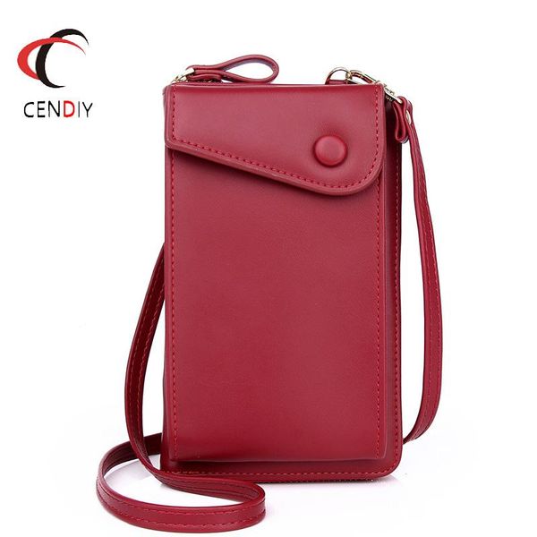 

wallets 2021 fashion brand wallet women mini shoulder bags female money mobile phone bag ladies small clutch messenger for, Red;black