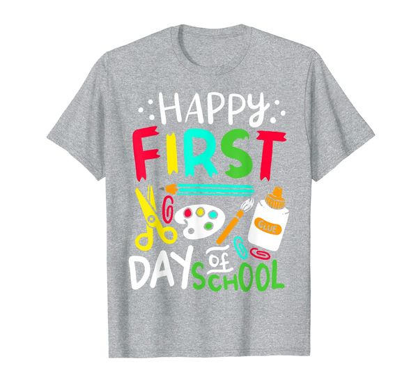 

happy first day of school teacher gift funny pre k stundent t-shirt, White;black