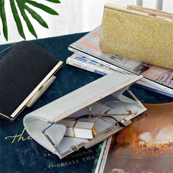 

new diamond inlaid frosted powder pu hand banquet dress bag