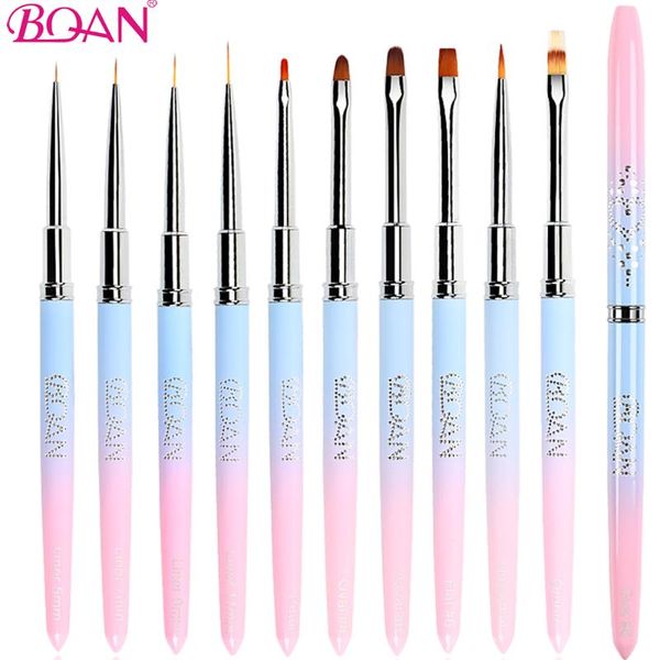 

nail brushes bqan brush uv gel extension pink blue handle liner painting drawing nails pen art tool, Yellow