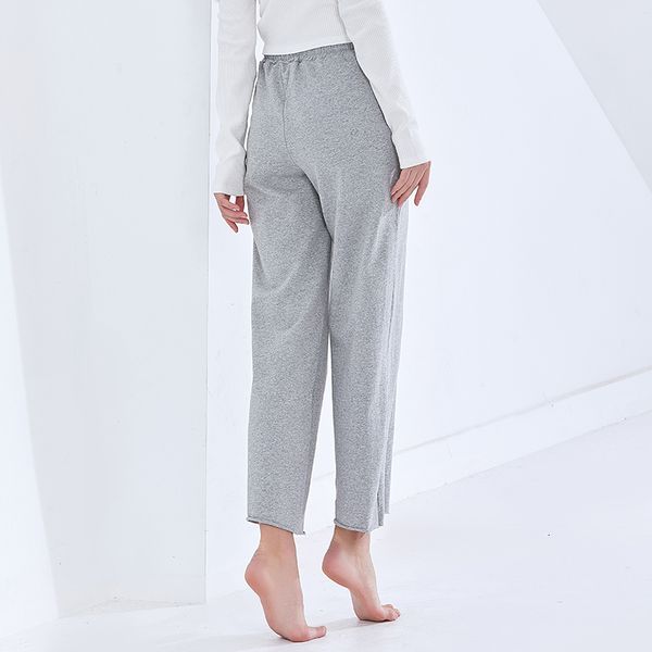 

capris casual patchwork hole wide leg pants for women high waist straight loose trousers female fashion clothing 2021, Black;white