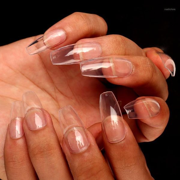 

fake nails ballet nail tips full cover press on false artificial ideal for individuals or salons1, Red;gold