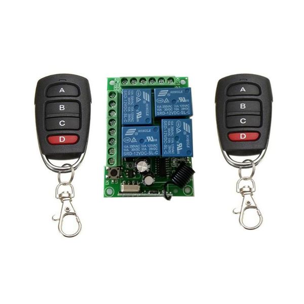 

smart home control 315/433 mhz 4 channel universal dc 12v wireless relay module rf transmit accessories portable remote switch set