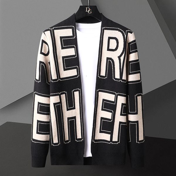 

women's sweaters autumn trend brand fashion knit cardigan jacket men british designer letter sweter de hombre clothing 6qul, White;black
