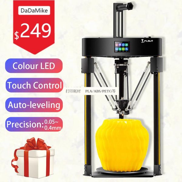 

printers dadamike color lcd carborundum screen glass bed robust triangular design automatic leveling full kit upgrade diy 3d printer