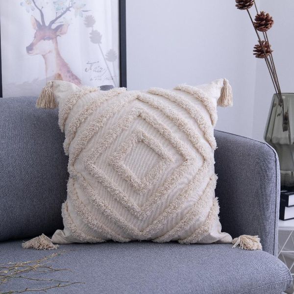 

cushion/decorative pillow cover tassel decoration cushion 45x 45cm / 30x50cm beige sofa handmade home decor hugging