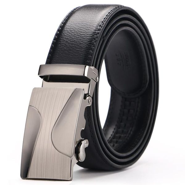 

designer leather mens genuine strap automatic buckle waist belt black brown for leisure business belts