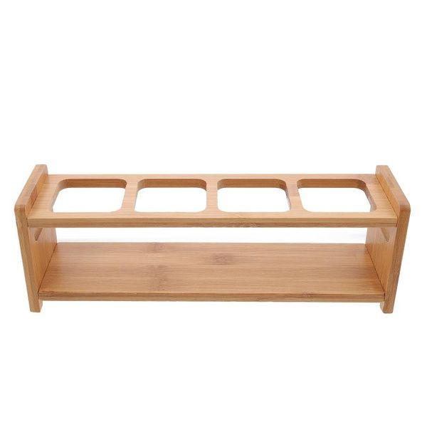 

hooks & rails 1pc seasoning jars storage rack four-holes design condiment bottle holder