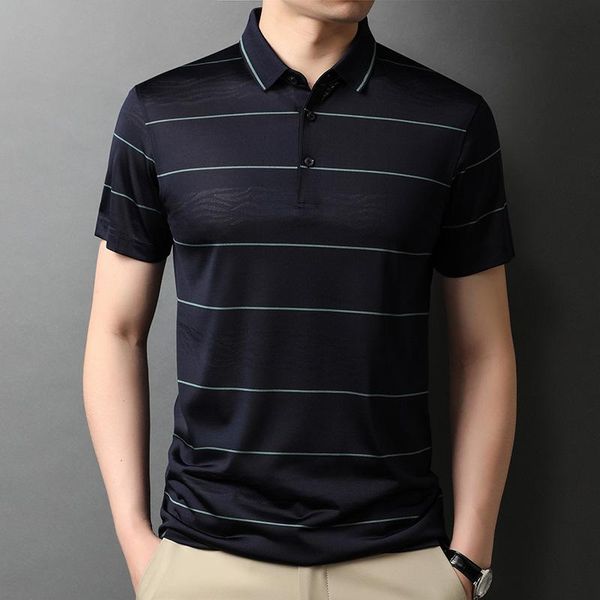 

men's polos 2021 short sleeve shirt lapel t-shirt collared business casual wear, White;black