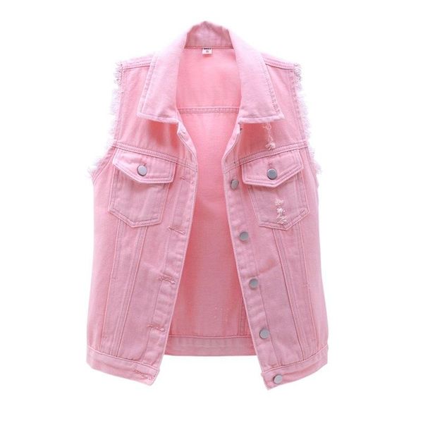 

women's vests autumn women plus size denim vest sleeveless waistcoat students casual jeans jackets, Black;white