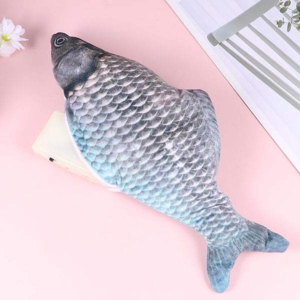 

cat toys usb recharging artificial fish electric playing kitten teaser funny jumping plush adornment (dark blue nav