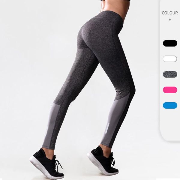 

elastic yoga sports pants wicking force exercise legings running, Black;blue