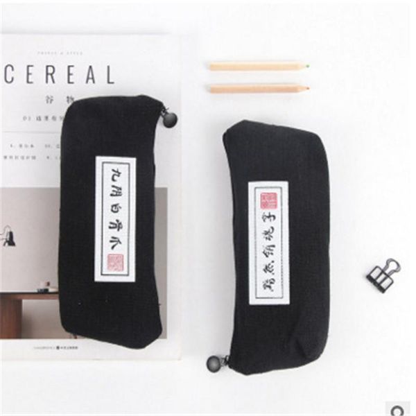 

storage bags 2021 arrival creative chinese gest kungfu cheats canvas pencil bag school student case stationery