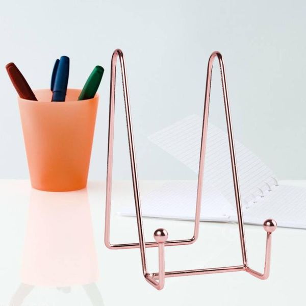 

frames po picture frame holder iron display stand classic book magazine rack for home counterdesk(size l, rose