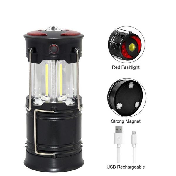 

portable lanterns outdoor lantern camping multifunctional tent light cob retractable emergency
