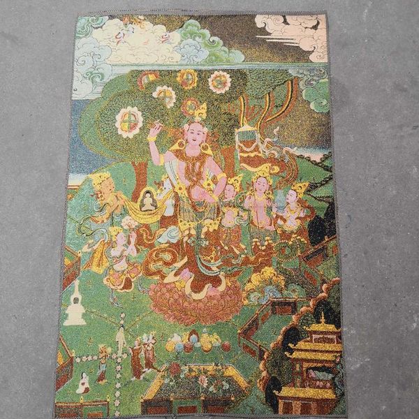 

other arts and crafts thangka embroidered brocade religious buddha tara portrait