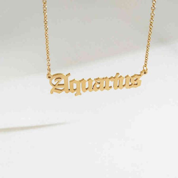 

12 zodiac gold plated stainless steel necklace pendant, Silver